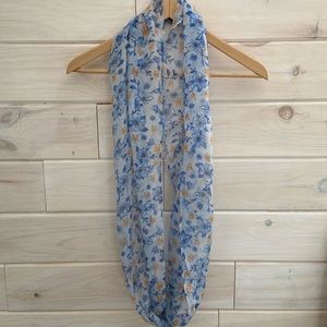 Mets MLB Team Soft Light Floral Print with Logo Women's Scarf